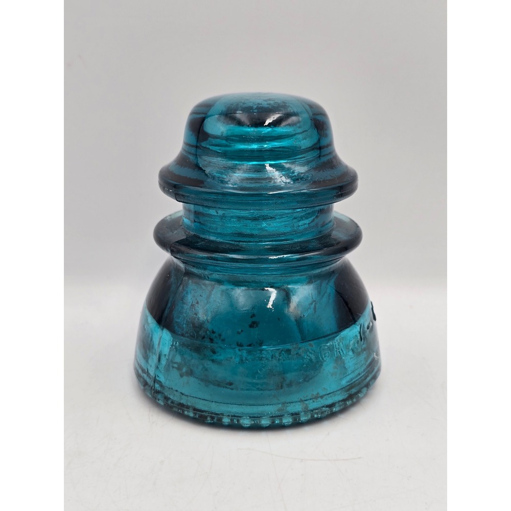 Hemingray 42 Glass Insulator Aqua Blue Made in USA Vintage Beehive Good Cond.